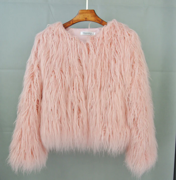 Manteau femme fausse fourrure manches longues - Image 4