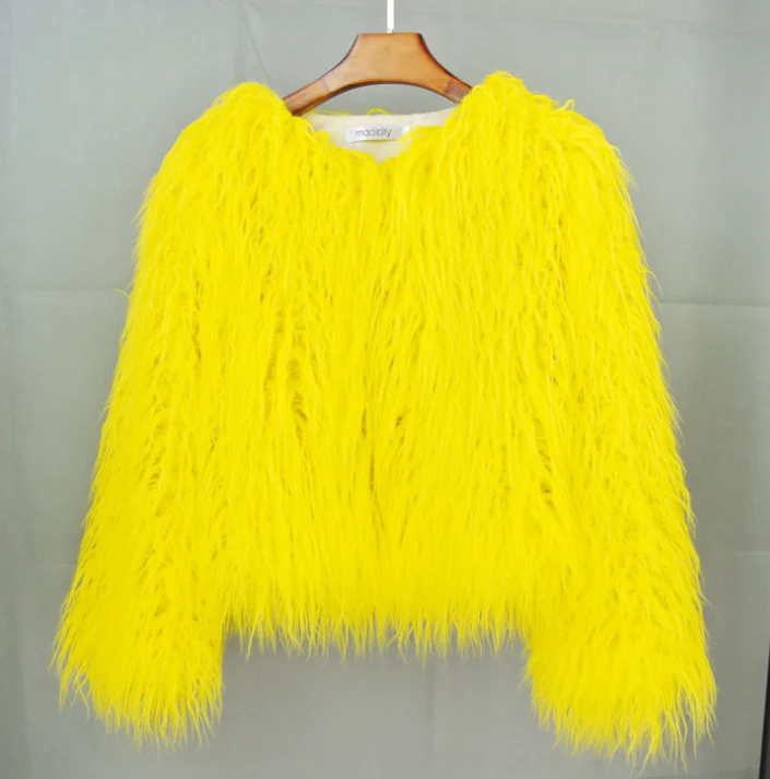 Manteau femme fausse fourrure manches longues - Image 5