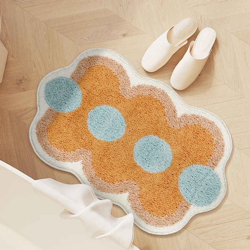 Tapis de bain géométrique moelleux SoftShape avec dos antidérapant - Image 2