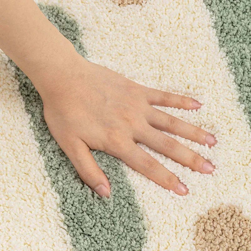 Tapis de bain géométrique moelleux SoftShape avec dos antidérapant - Image 3