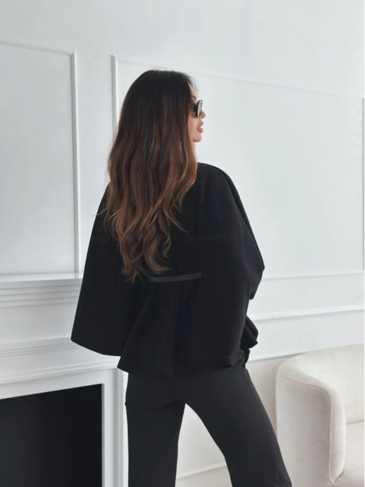 Veste poncho femme taille ceinturée - Image 6