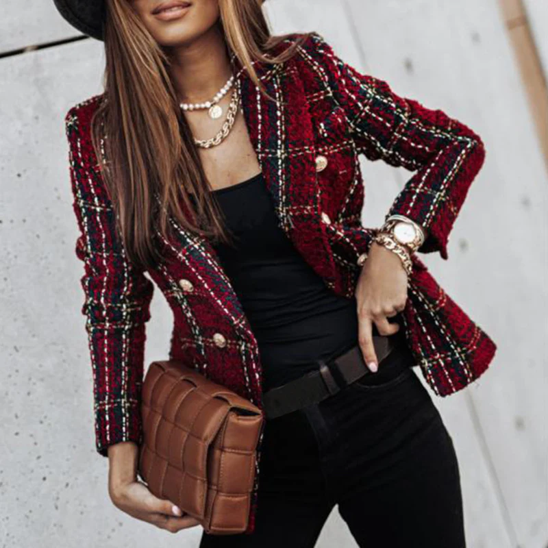 Blazer femme manches longues avec col à boutons et poches - Image 5