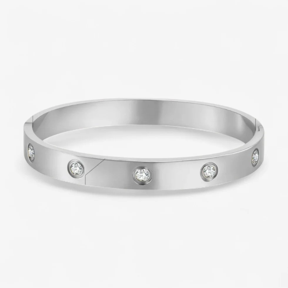 Bracelet jonc femme avec accents scintillants - Image 2