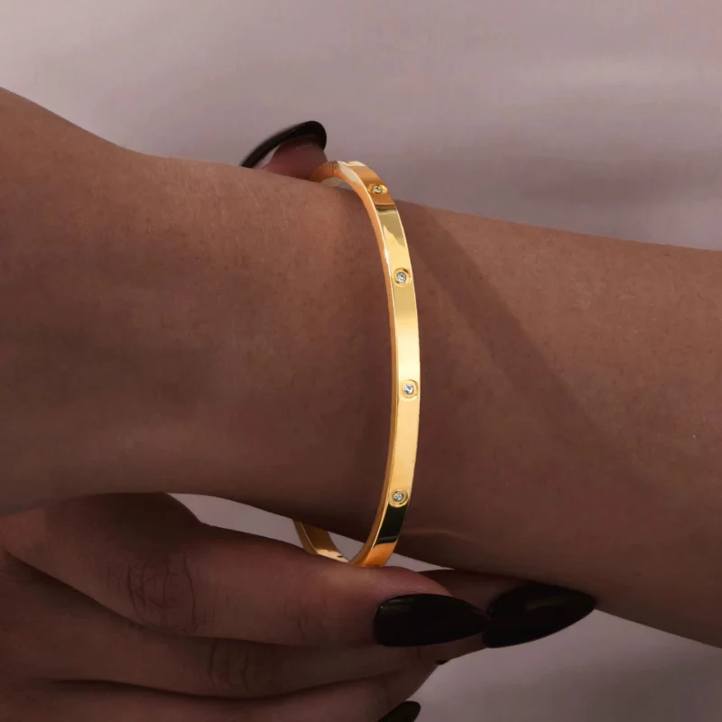 Bracelet jonc femme avec accents scintillants - Image 4