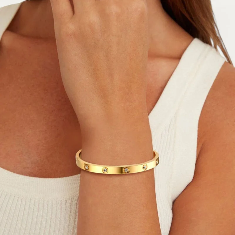 Bracelet jonc femme avec accents scintillants - Image 5