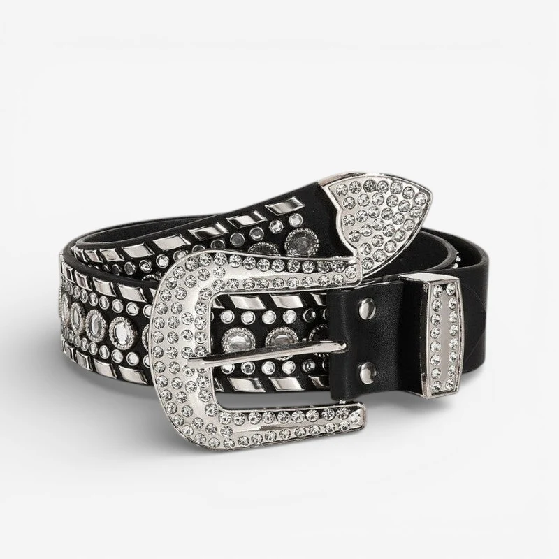 Sophia – Ceinture à motif losanges cloutée accessoire structuré pour tous les jours