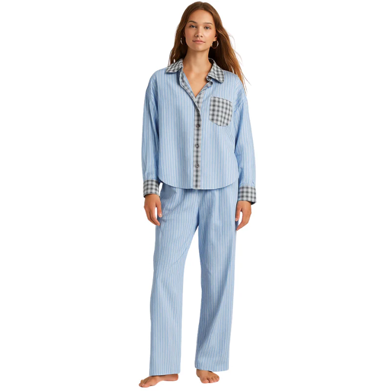 Ensemble deux pièces chemise manches longues et pantalon large
