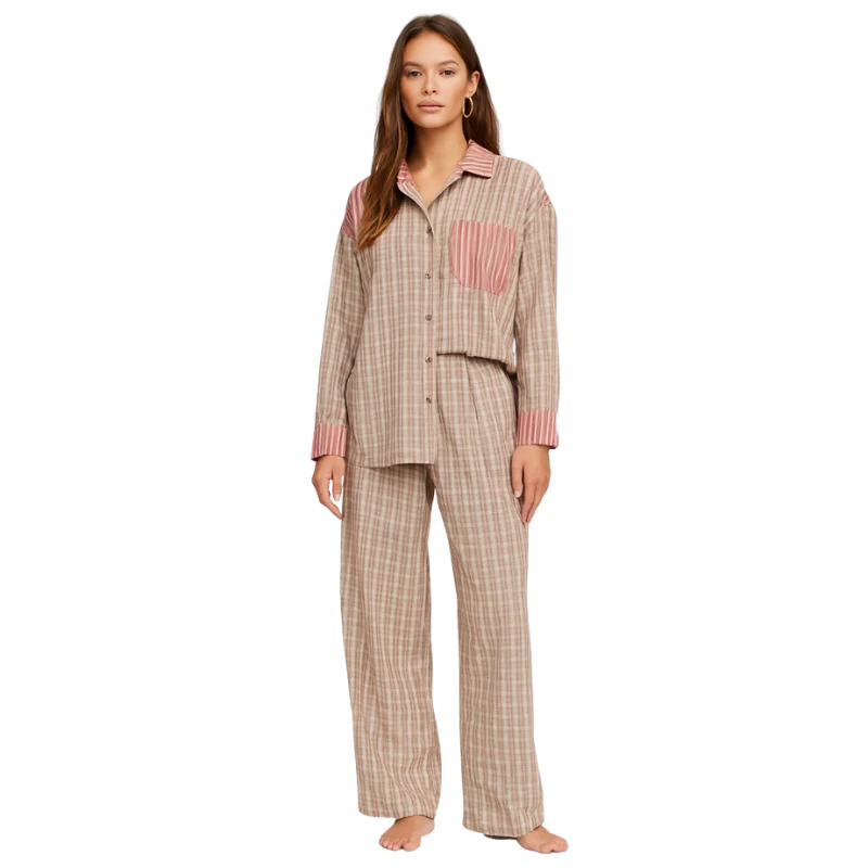 Ensemble deux pièces chemise manches longues et pantalon large - Image 2
