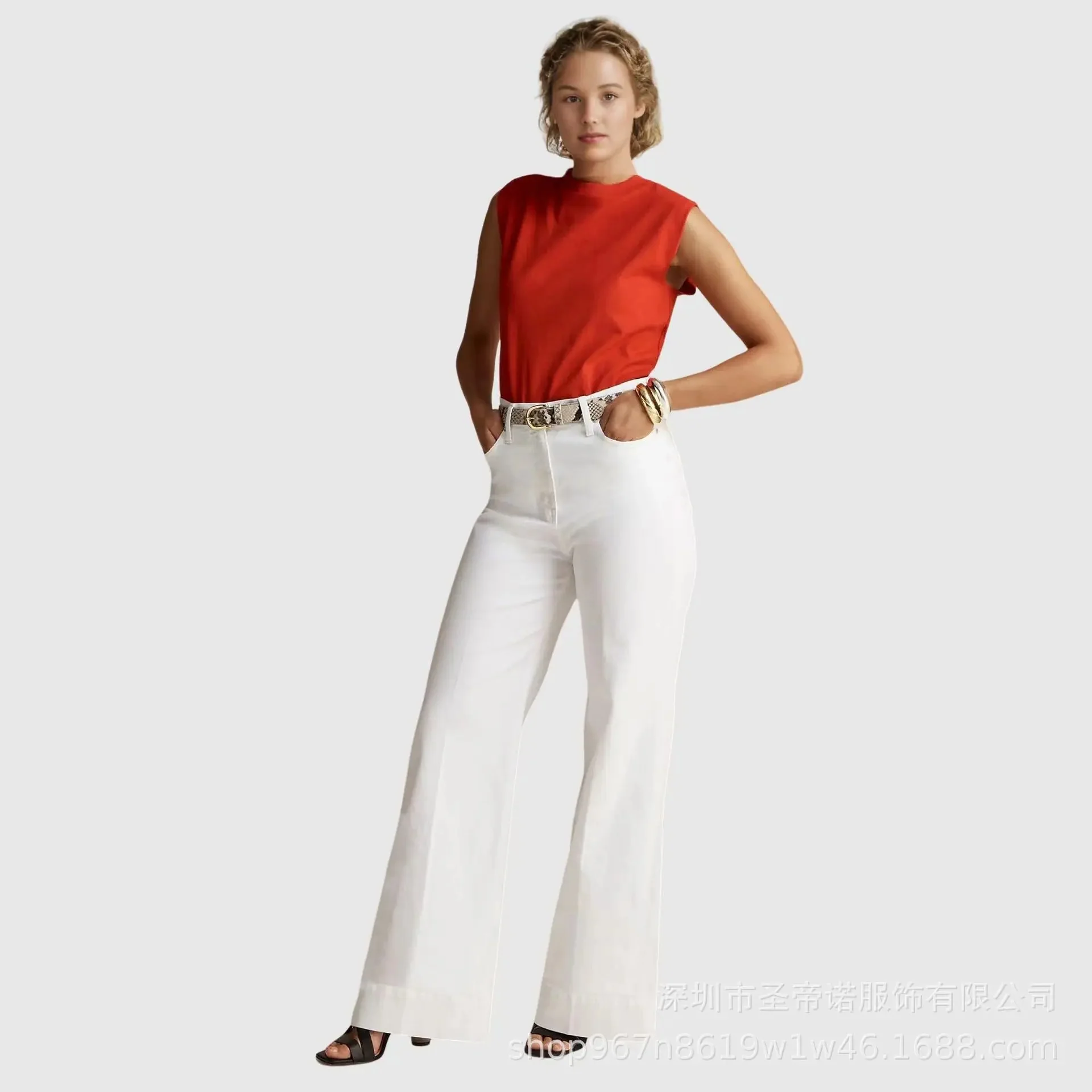 Jean femme taille haute coupe décontractée
