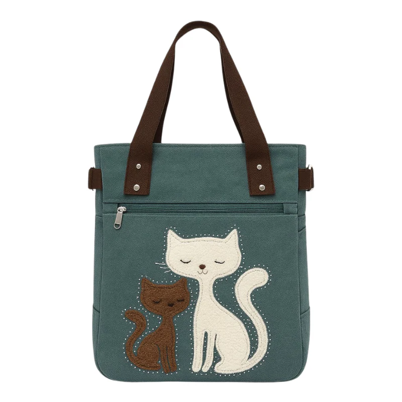 Sac fourre-tout Sophia avec imprimé chat - Image 7