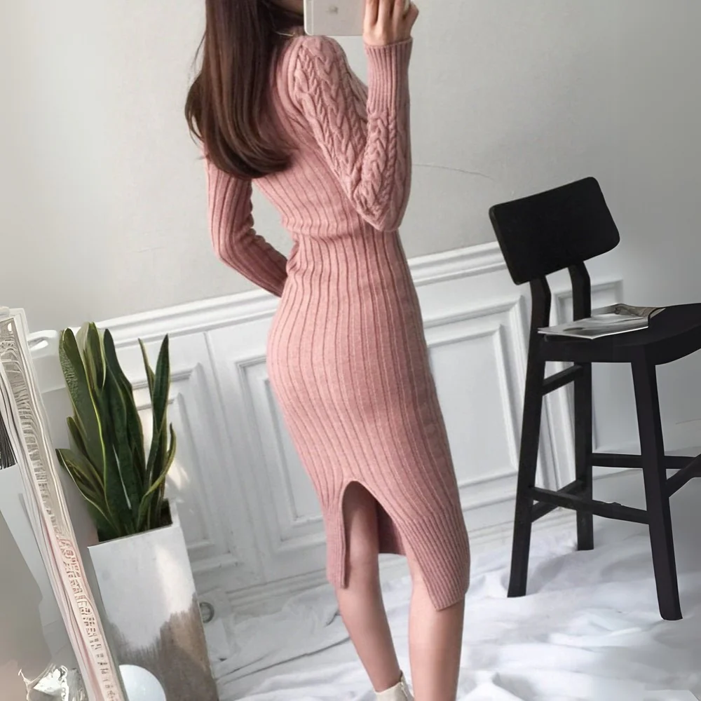 Robe Pull Élégante à Col Roulé - Image 6