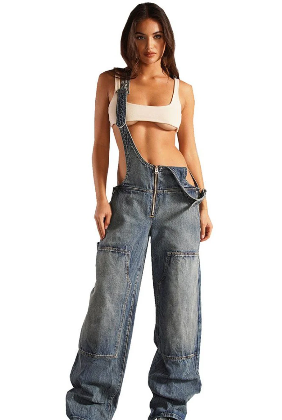 Salopette workwear femme structurée à poches multiples - Image 2