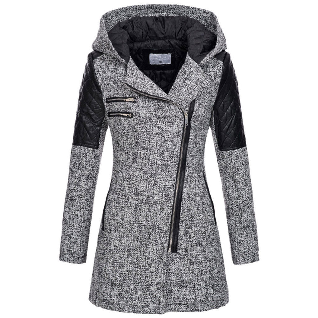 Manteau d’hiver femme zip diagonale - Image 2