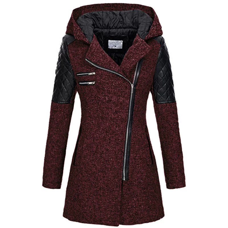 Manteau d’hiver femme zip diagonale - Image 3