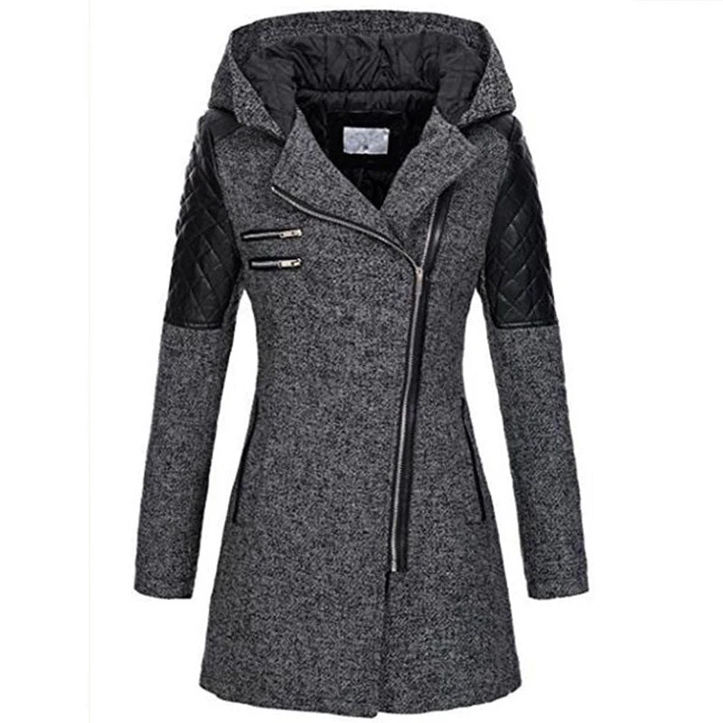 Manteau d’hiver femme zip diagonale - Image 5