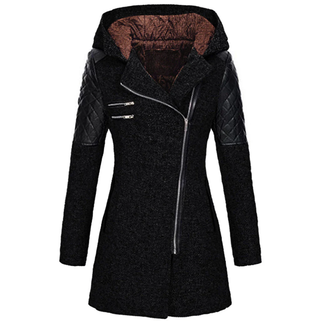 Manteau d’hiver femme zip diagonale - Image 6