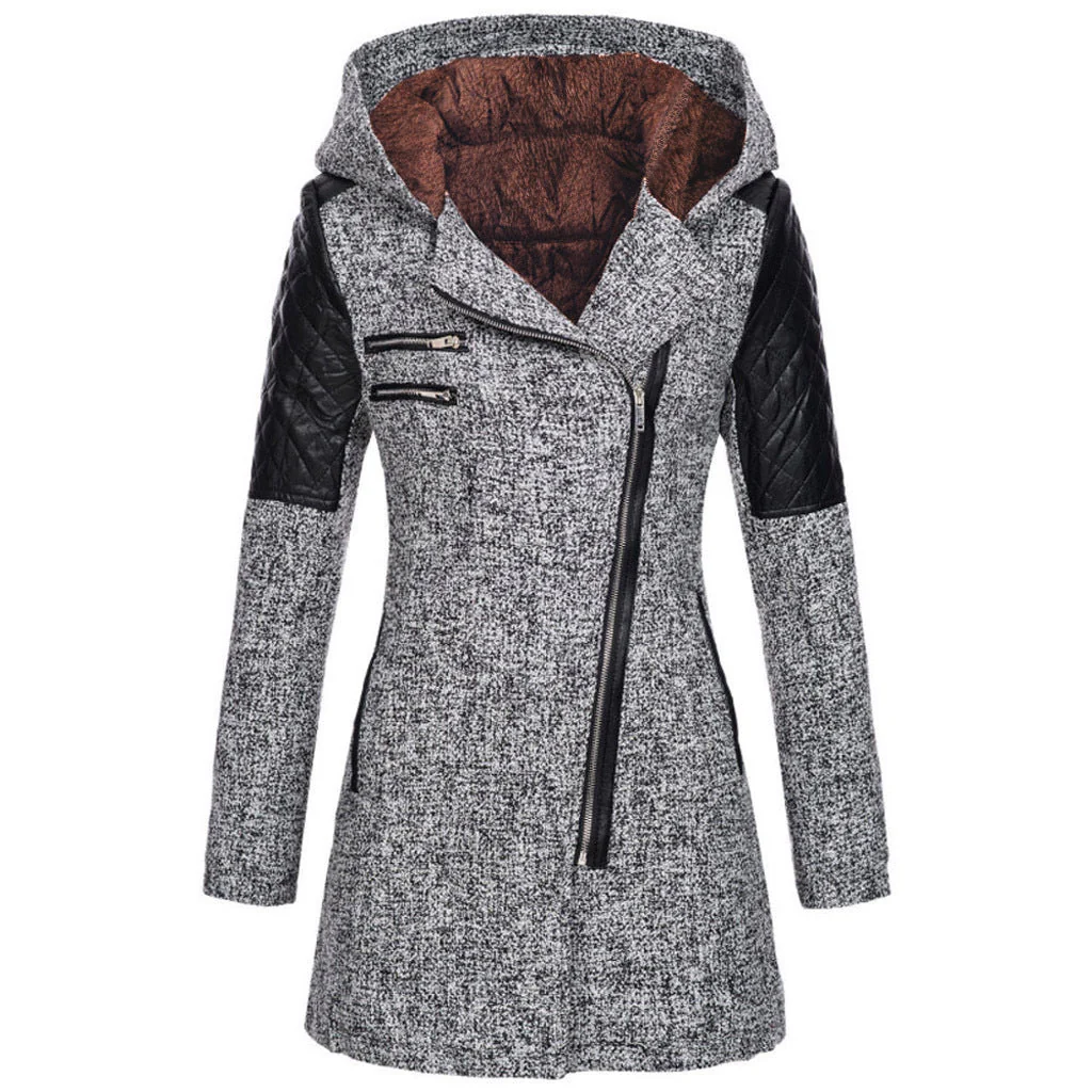 Manteau d’hiver femme zip diagonale - Image 7