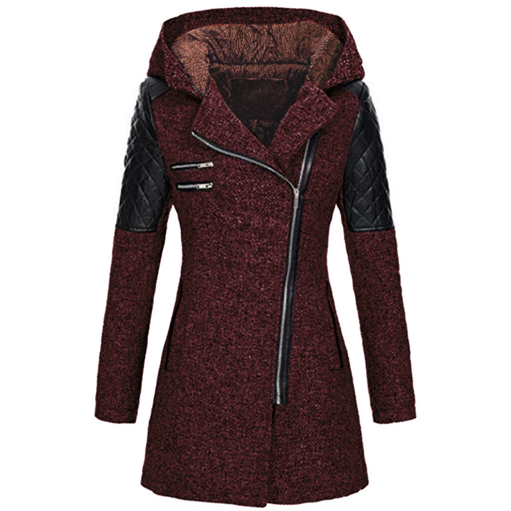 Manteau d’hiver femme zip diagonale - Image 8
