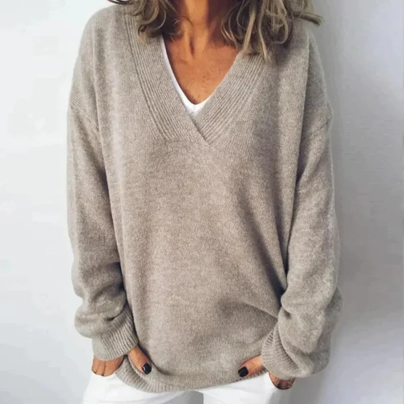 Pull femme Sophie ample col V - Image 2