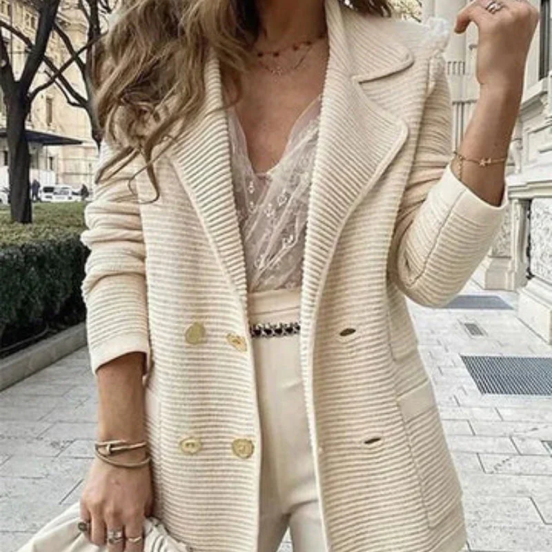 Veste femme col avec double boutonnage - Image 2