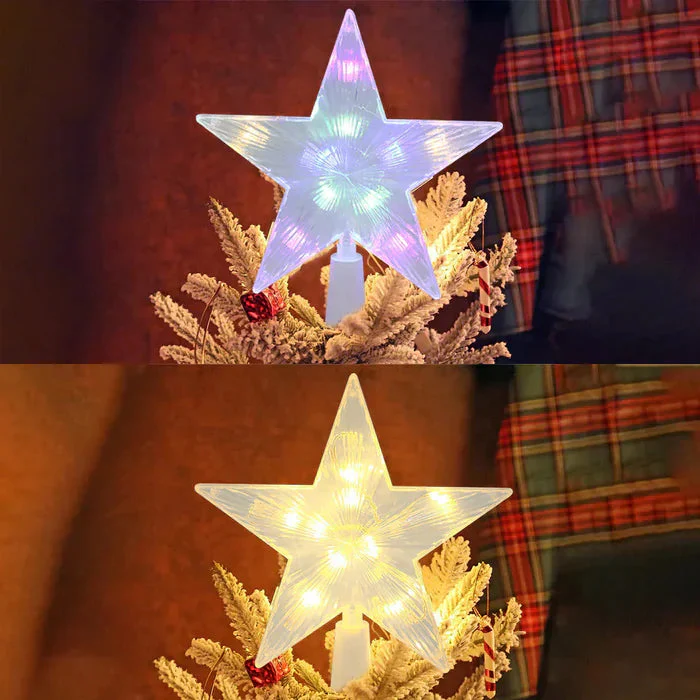 Étoile LED cime de sapin Noël à lueur douce scintillante - Image 4