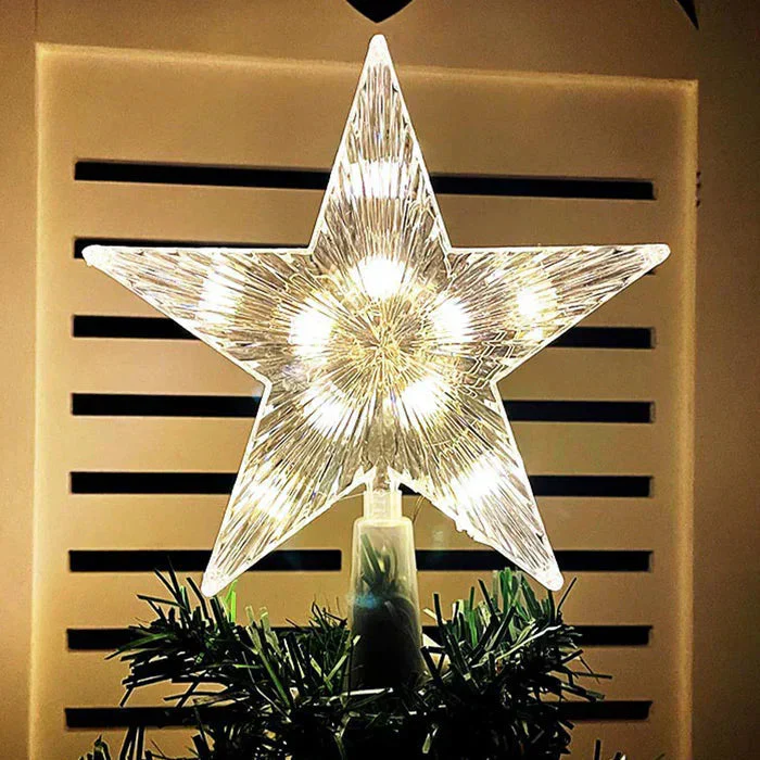 Étoile LED cime de sapin Noël à lueur douce scintillante - Image 6