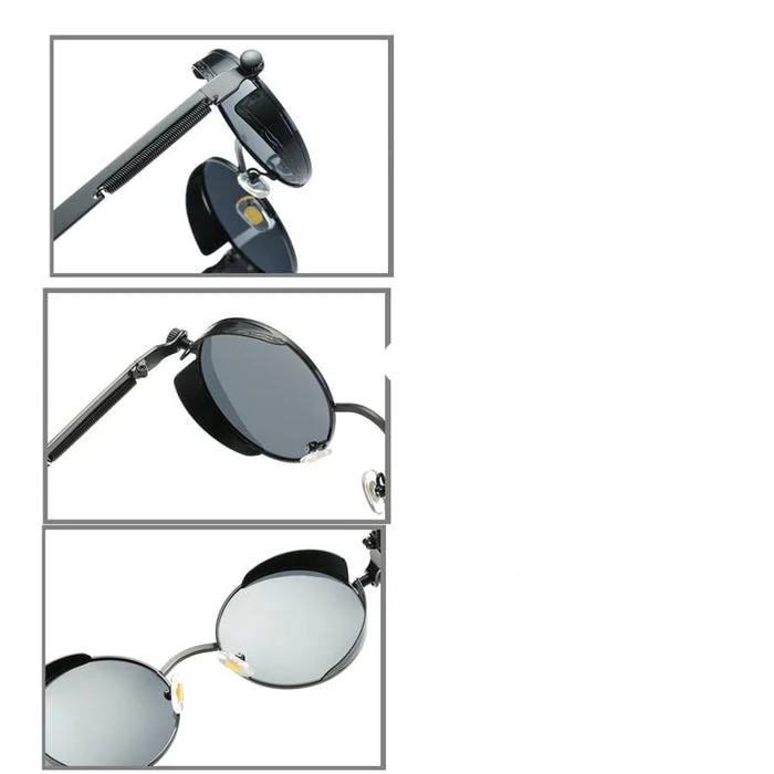 Lunettes de soleil steampunk rondes rétro - Image 11
