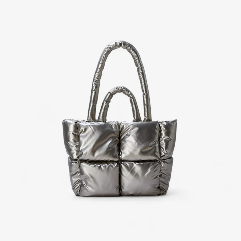 Sac bandoulière en cuir matelassé style puffer