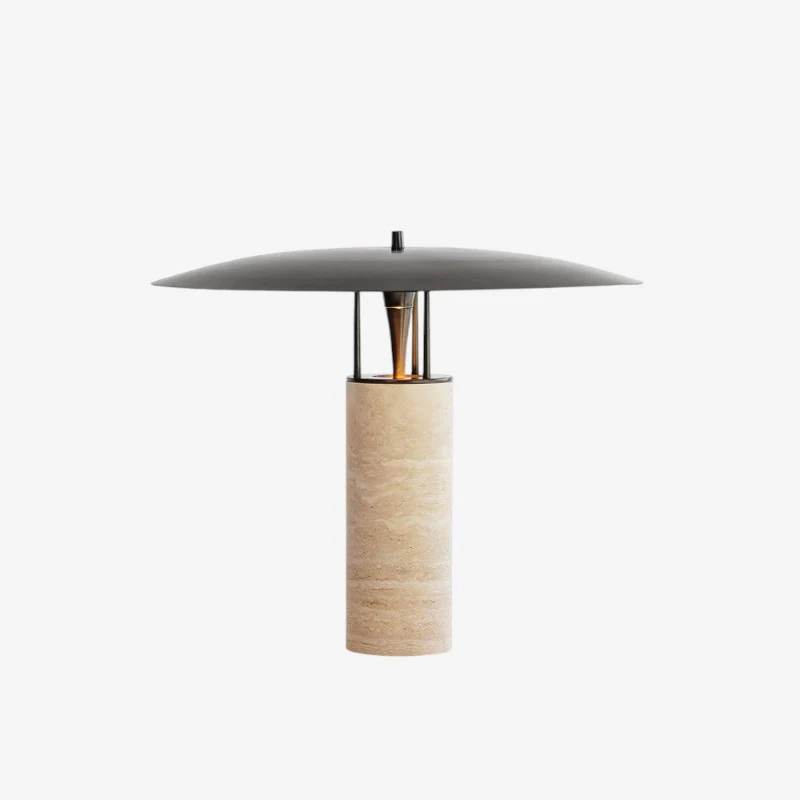 Lampe champignon LED avec socle effet marbre