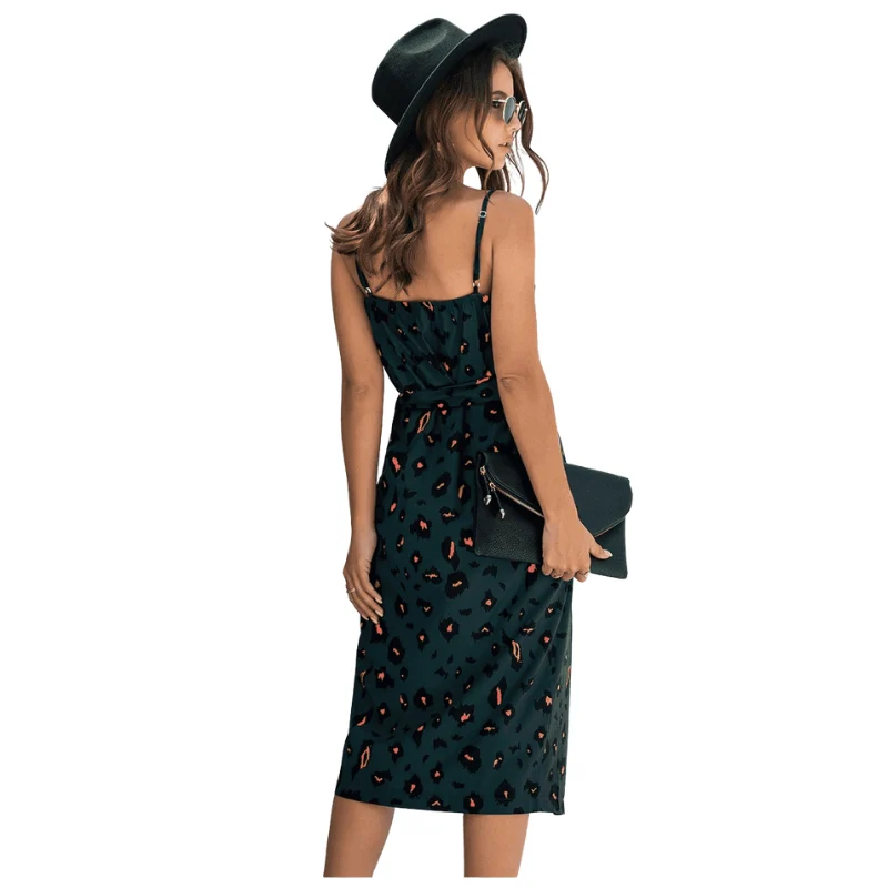 Robe sans manches col V avec bretelles spaghetti - Image 6