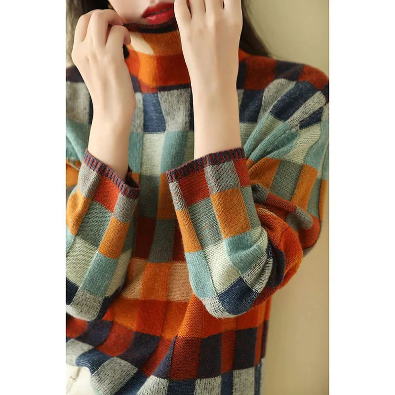 Pull col roulé géométrique chic pour un style hivernal douillet - Image 6