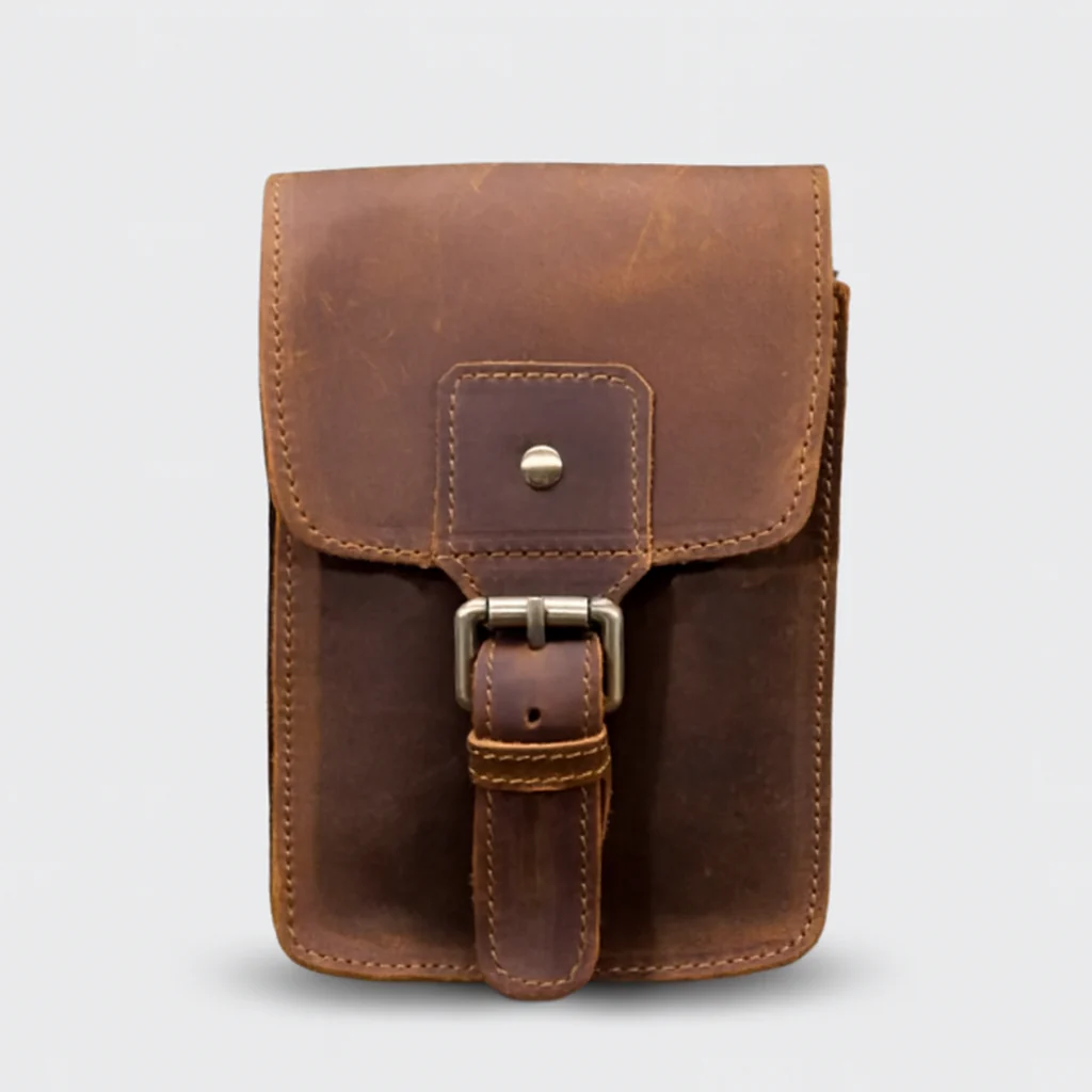Sac ceinture grande capacité en cuir avec boucle réglable