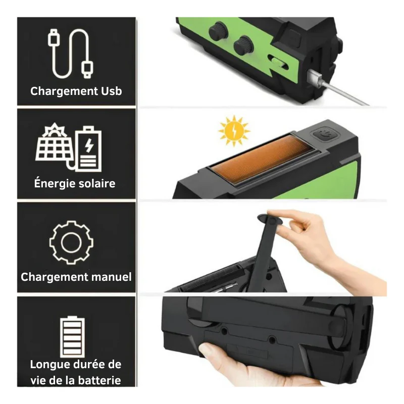 Radio solaire multifonction avec powerbank 4000 mAh - Image 2