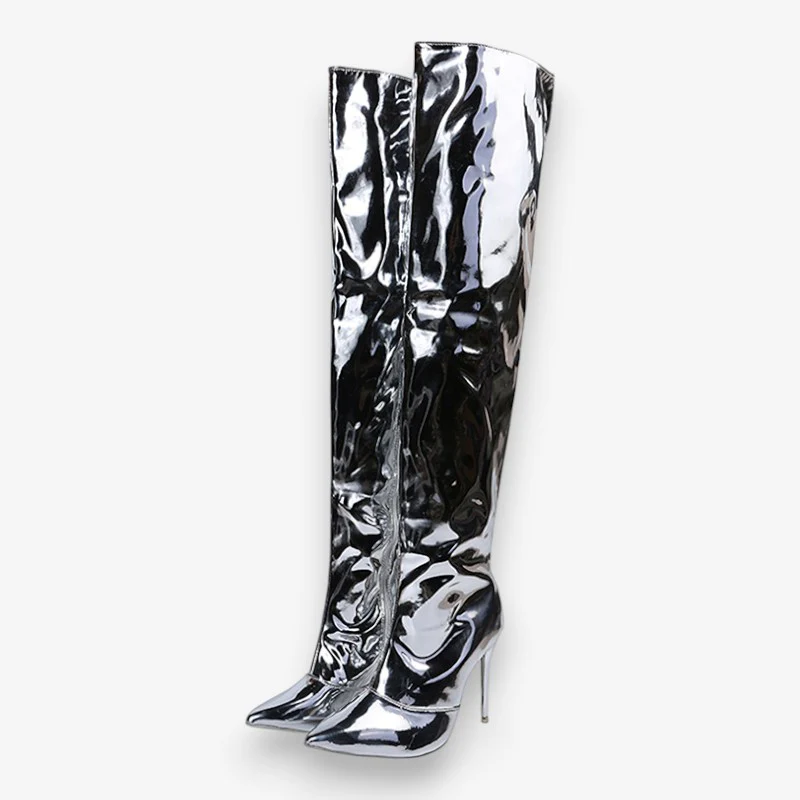 Tessa – Bottes à talons hauts avec zip latéral et boucle - Image 2