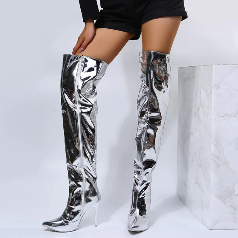 Tessa – Bottes à talons hauts avec zip latéral et boucle - Image 5