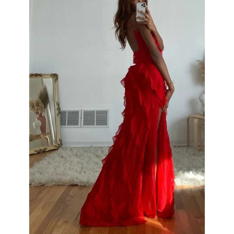 Robe longue femme sans manches fines bretelles - Image 7