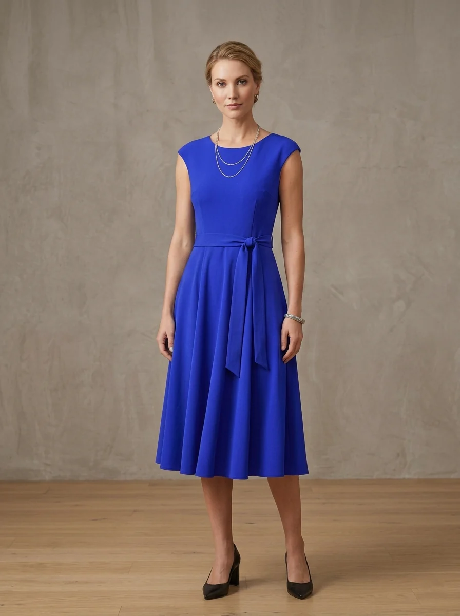 Robe midi Tessa col V tendance - Image 3