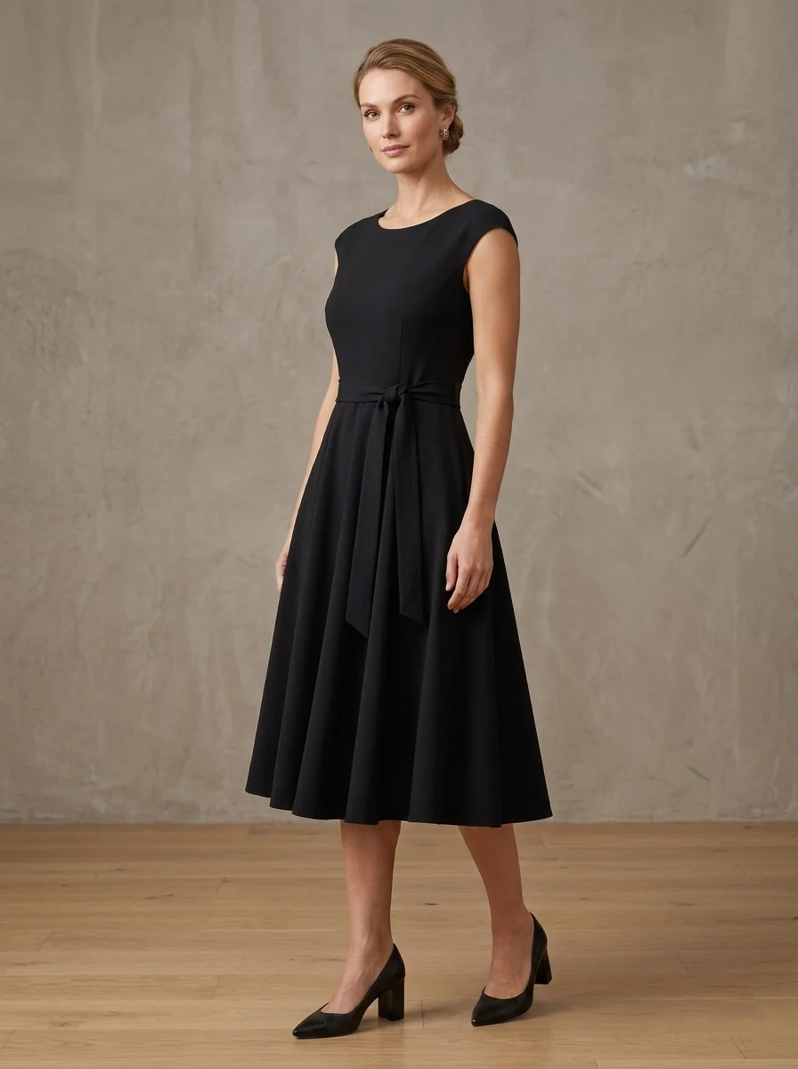 Robe midi Tessa col V tendance - Image 4