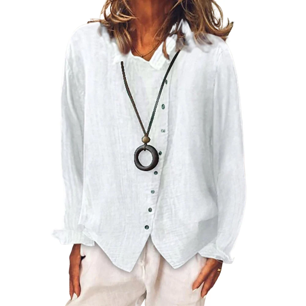 Chemise à Manches Longues Boutonnée à Coupe Ample
