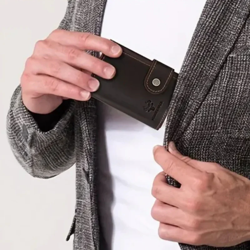 Porte-cartes RFID en cuir profil mince avec emplacements multiples - Image 6