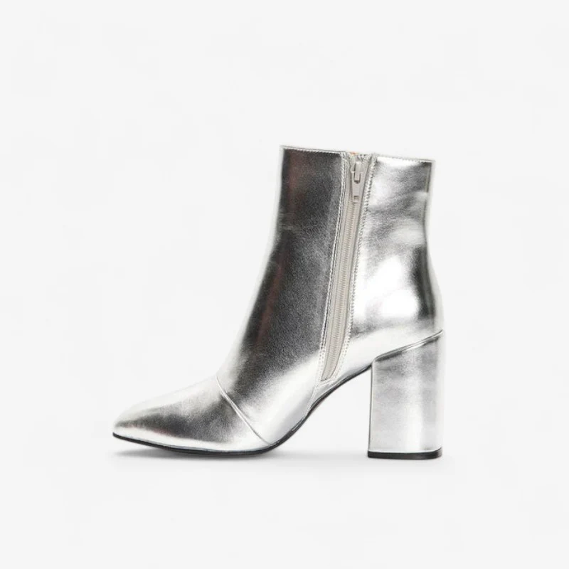 Bottines femme bout pointu avec fermeture éclair