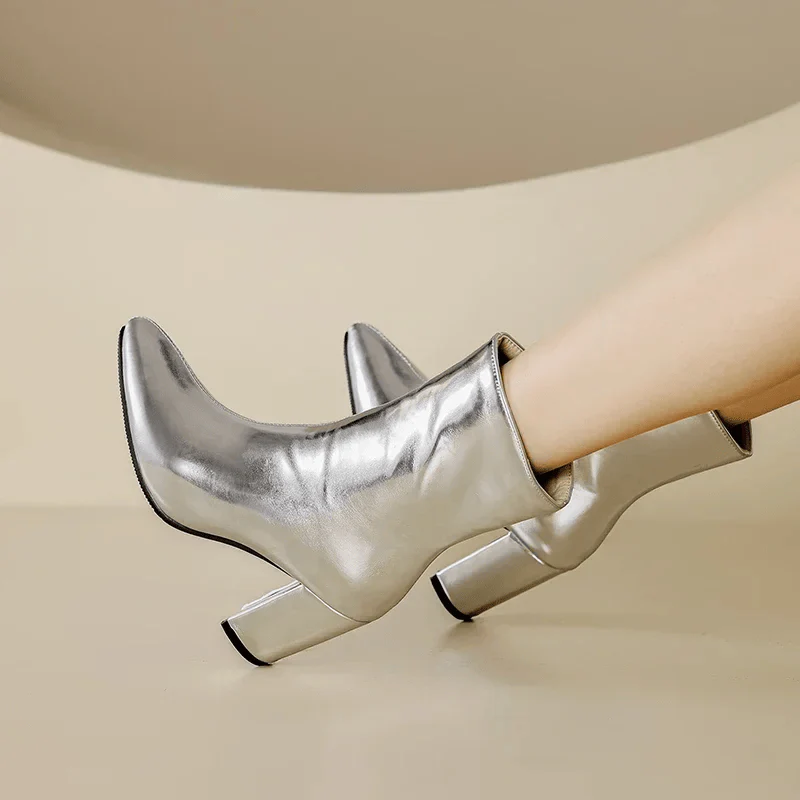 Bottines femme bout pointu avec fermeture éclair - Image 2