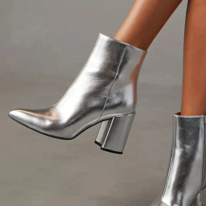 Bottines femme bout pointu avec fermeture éclair - Image 4
