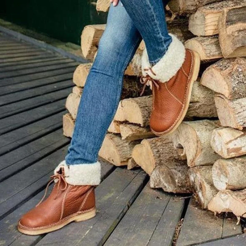 Bottes mi-mollet avec doublure en fourrure et bout rond - Image 10