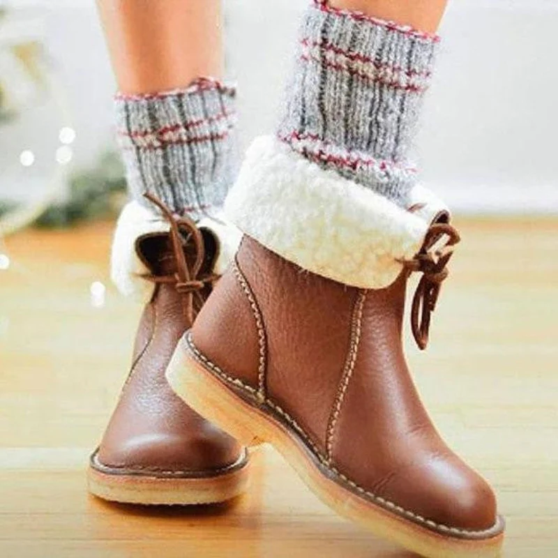 Bottes mi-mollet avec doublure en fourrure et bout rond - Image 12