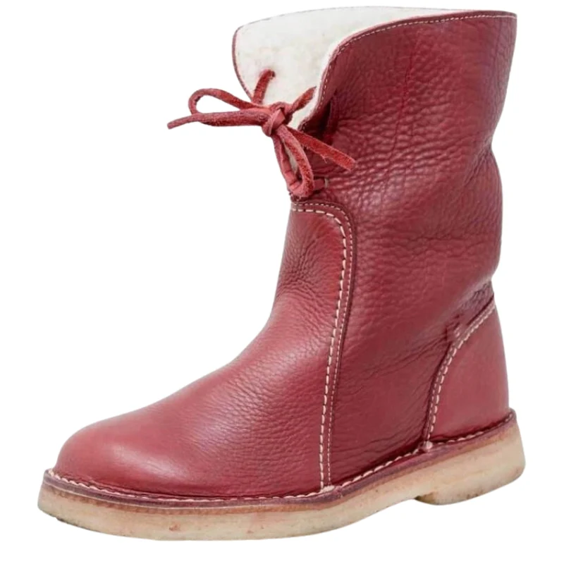 Bottes mi-mollet avec doublure en fourrure et bout rond - Image 3