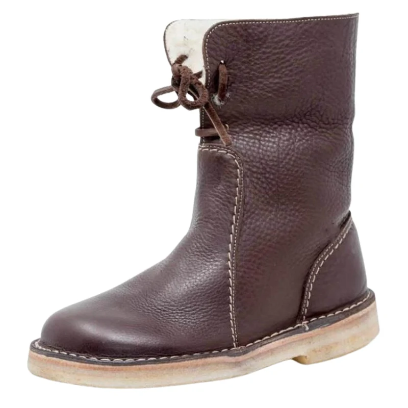 Bottes mi-mollet avec doublure en fourrure et bout rond - Image 4