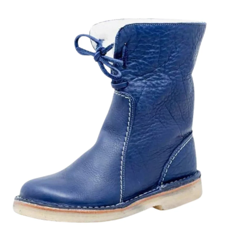 Bottes mi-mollet avec doublure en fourrure et bout rond - Image 5