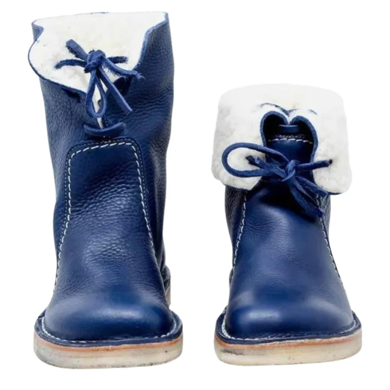 Bottes mi-mollet avec doublure en fourrure et bout rond - Image 7