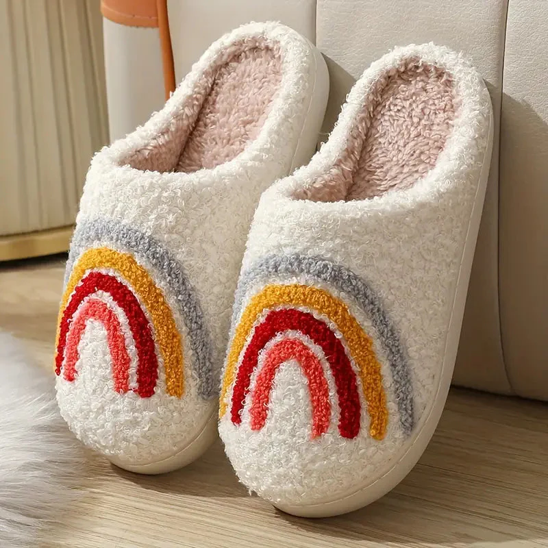 Chaussons arc-en-ciel moelleux